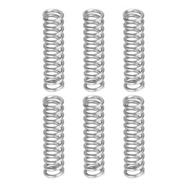 QUARKZMAN Pack of 6 Compression Springs, Stainless Steel Coil Springs, 1 mm Wire Dia. x 6 mm Outer Dia. x 25 mm Length Extension Spring Ballpoint Pen Compression Springs for Workshop, Home Repairs,