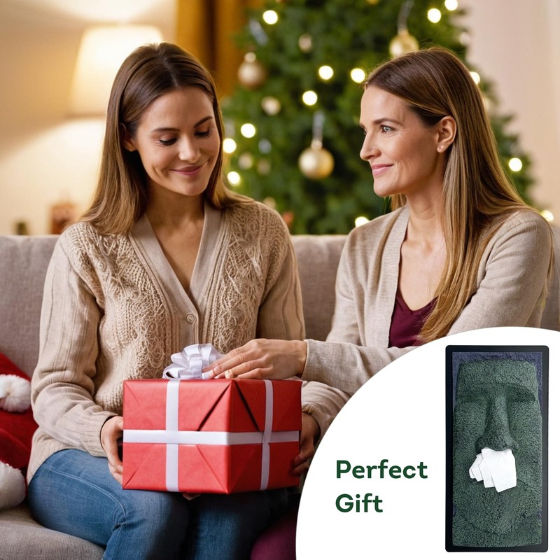 Lily's Home Tiki Head Tissue Box Cover - Decorative Resin