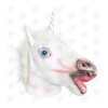 Ghoulish Productions Máscara Unicornio Blanco Disfraz Fiesta Halloween