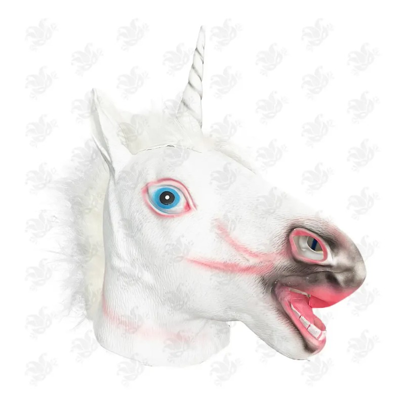 Ghoulish Productions Máscara Unicornio Blanco Disfraz Fiesta Halloween