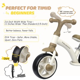 Toddler Balance Bike 2 Year Old,Age 2 to 5 Years Old Boys Girls, 8 Inch No Pedal Bicycle Toy,Adjustable Seat All-Terrain Tires Training Bike Gift for 2-5 Year Kids，Khaki