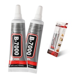 B7000 Glue Clear with Precision Tip Nozzle Diameter 0.6 MM, B-7000 Glue Clear for Rhinestone Crafts15ML B7000 Jewelry Adhesive for Metal Stone Toys Small Electronic Cell Phone Screen Repair (2X0.5oz)