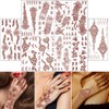 XMASIR 10 Sheets Brown Temporary Tattoo Sticker,Fake Arm Flower Temporary