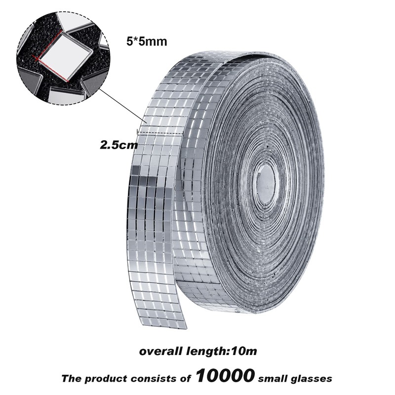 SATINIOR 10000 Pcs Disco Ball Mirror Tiles Self Adhesive for