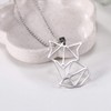 Cute Animal Fox Pendant Necklace Stainless Steel for Women Geometric