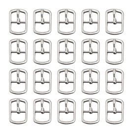 FSSTUD 20 Pcs Small Metal Roller Buckles Single Prong Belt Buckles Mini Sewing Webbing Buckle Adjustable Shoe Buckle Replacement Hardware Pin Buckles Center Bar Buckles for DIY Craft Silver