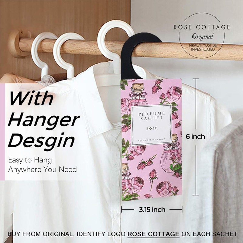 ROSE COTTAGE Large 12 Packs Rose Hanging Closet Deodorizer Air