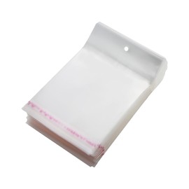 FSSTUD 100 sacchetti di plastica trasparente con foro per appenderlo, chiusura autosigillante, sacchetti in cellophane da appendere per gioielli, sacchetti autoadesivi richiudibili, per orecchini