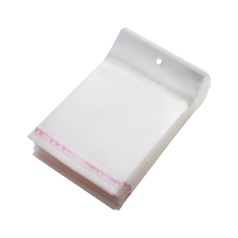 FSSTUD 100 sacchetti di plastica trasparente con foro per appenderlo,
