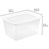 Sterilite 16 Pack Storage Box, 58 Quart Stackable Tote, Clear