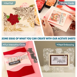 10 Pieces Heat Resistant Clear Acetate Sheets for Shaker Card Windows 8.5x11inch Crisp Clear Acetate Sheets Heat Embossed Card Making Handmade Crafts Scrapbooking Supplies Photo Frame Accessories