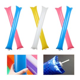 Creatyi 40 PCS Thicken Bam Bam Thunder Sticks Cheering Sticks Cheerleading Cheering Sticks for Sports Cheers Ball Dance Basketball Football Noisemakers (White)