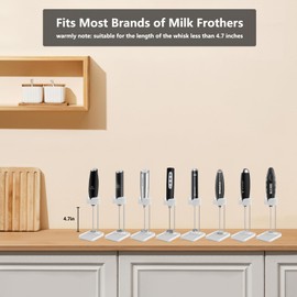 DERGUAM Milk Frother Stand, Milk Frother Holder [Standing or Hanging]  for Multiple Types Handheld Frother, Durable Whisk Stand Ideal