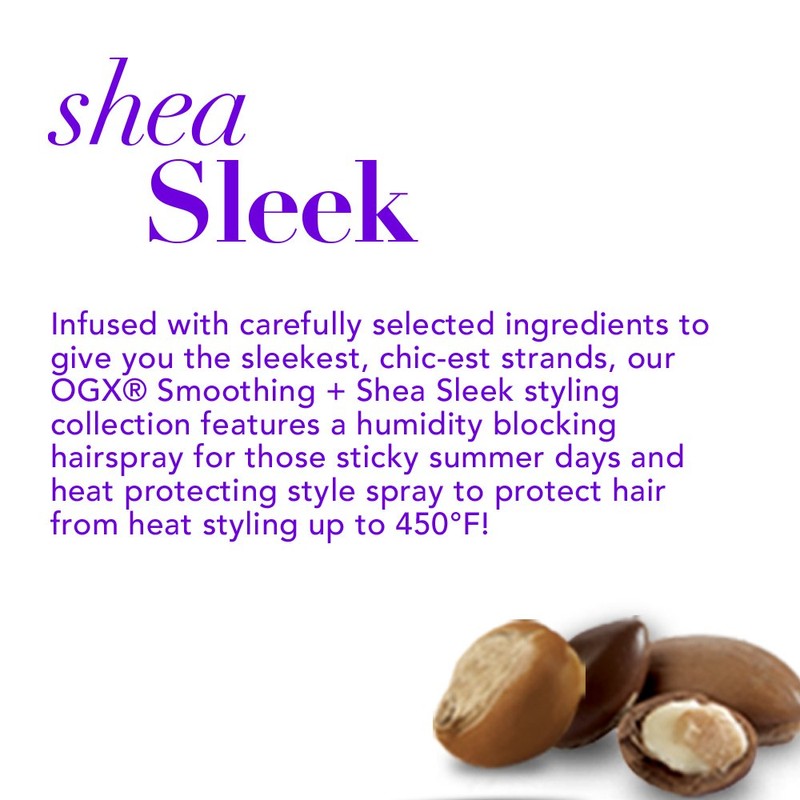 OGX Smoothing + Shea Sleek Humidity Blocking Hairspray, 8 Ounce,