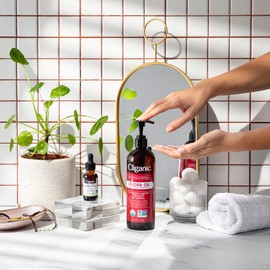 Cliganic Cliganic USDA Organic Jojoba Oil 16oz with Pump, 100% Pure | Bulk, Moisturizing Oil for Face, Hair, Skin & Nails | Natural Cold Pressed Hexane Free