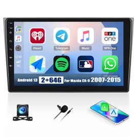 [2+64G] Android 13 Car Stereo for Mazda CX-9 2007-2015 with Wireless Carplay&Android Auto,10.1 Inch Touch Screen Car Radio with Mirror Link Bluetooth FM/RDS Radio WiFi GPS EQ SWC