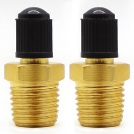 Aoyswuz 2 Pcs Brass Tank Fill Valve 1/4 Inch NPT MPT Air Compressor Tank Fill Valve, Schrader Valve Suitable for Air Compressors, Automobiles, Motorcycles, Bicycles