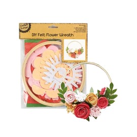 [2PK] Krafters Korner DIY Felt Flower Wreath Kit - Make Your Own Custom Wreath with Ease - Brighten Up Your Home