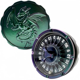 D20 Roulette dice, Unique dice Spinner, Metal D&D Dice Set, Perfect for D&D Dungeons and Dragons, RPG and Pathfinder Role Playing Games（Green and Purple Chameleon）