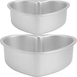 ifundom - Molde antiadherente para tartas con forma de corazón, 2 piezas, molde para tartas con forma de corazón, molde extraíble para hornear pan, pan tostado, aleación de aluminio, acero inoxidable