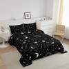 Sun and Moon Comforter,Black and White Starry Galaxy Comforter Set