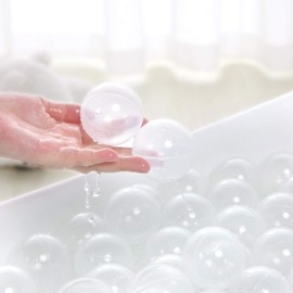 PlayMaty Play Ball Pit Balls - 2.16inches Phthalate&BPA Free Plastic Ocean Colour Balls for Playhouse Play Tent Playpen Pool Party Decoration Pack of 100 (Clear)