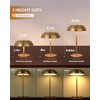 BRASSLISM Gold Cordless Table Lamp – Rechargeable Touch Lamp with