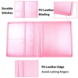Car Registration and Insurance Card Holder - Leather Vehicle Glove Box Automobile Documents Paperwork Wallet Case Organizer for ID, Driver's License, Key Contact Information Cards - Men&Women, Pink,