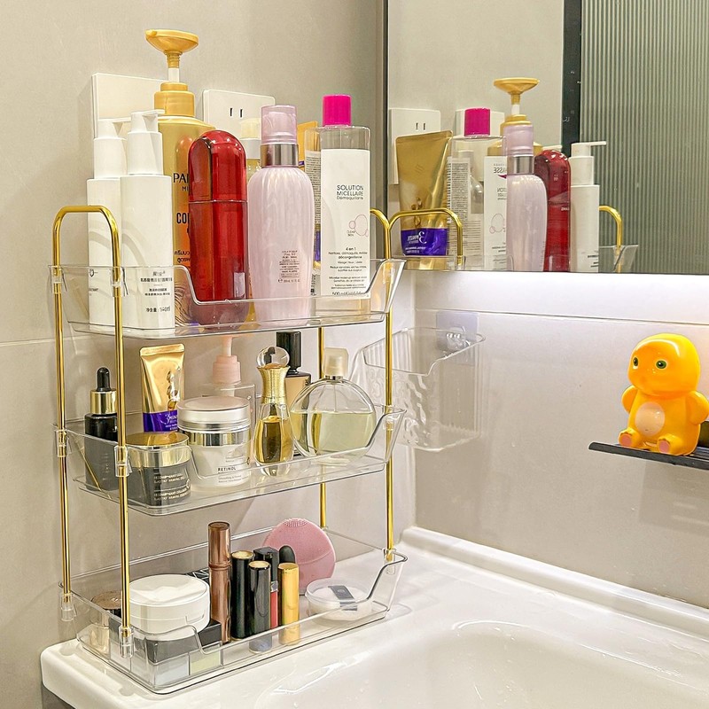 Leoenir 3-Tier Bathroom Organizer Countertop – Makeup, Perfume, and Skincare