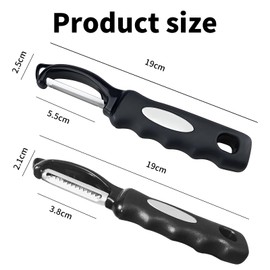 Aiyraa 2Pcs Potato Peeler ＆Grater - Hand Sharp Stainless Steel Blade, Ergonomic Grip, Multifunctional Vegetable & Apple Peeler, Speed Peeler for Kitchen