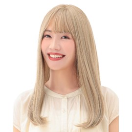 AQUADOLL ABG. Ash Beige wg339ABG Wig, Semi-Long, Medium, Long, Full Wig, Black Hair, Blonde Hair, Pudding, One Size Fits Most