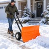 74cm Wheeled Snow Shovel for Driveways – 5-Position Adjustable Handle