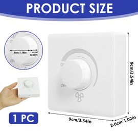 Ceiling Fan Speed Control Switch Type 86 220V 10A Continuous Speed Wall Switch White