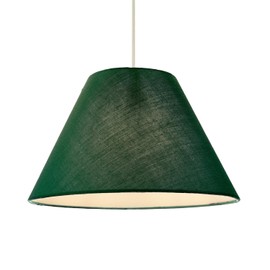 Classic Traditional 10" Forest Green Cotton Coolie Lampshade Suitable for Table Lamp or Pendant | 25cm x 17cm x 10cm by Happy Homewares
