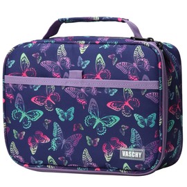 VASCHY Large Pencil Case Bag, Art Supply Marker Organizer Big Pen Pouch with 3 Detachable Layers Slots Multiple Zipper Pockets for Kids Adults School Office Butterfly