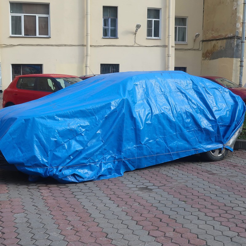 Multi-Purpose Large Tarp Waterproof Cover | Blue, 9' x 12'