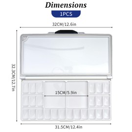 Roellgs 26 Well Folding Paint Palette - Portable/Travel Stay Wet Palette Box - Artists Paint Tray for Watercolour Painting, Oil/Acrylic Painting, Mixing Paints, and Gouache (Dark Blue Colour)