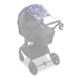 Hauck Awning Pram Buggy Baby Carrycot Made of 100% Recycled Polyester Sun Protection with UV Protection 50+ Flexible Adjustable Sun Canopy Floral Grey