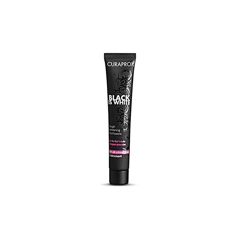 CURAPROX Black Is White Charcoal Whitening Toothpaste 90ml Tube