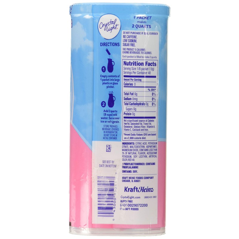 Crystal Light Pink Lemonade Drink Mix, 12-Quart 2.9-Ounce Canister (Pack