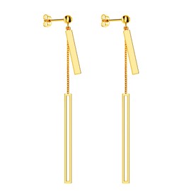 14K Gold Drop Dangle Earrings Dangling Chain Link Hypoallergenic Earrings for Women for Sensitive Ears Trendy Jewelry