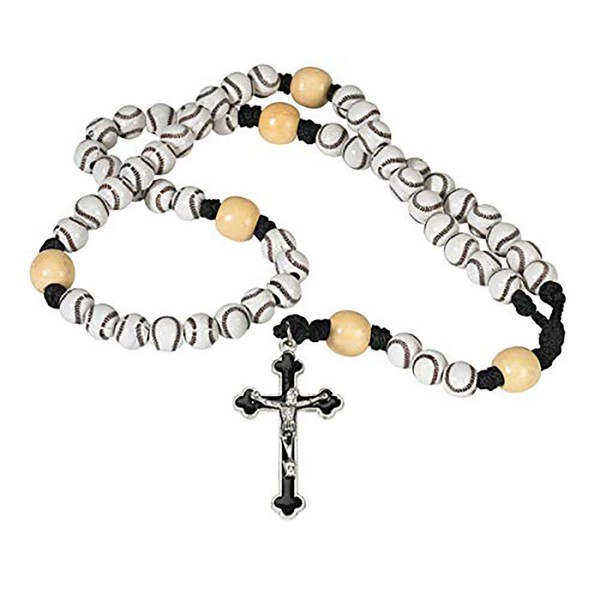 CB Athlete Protection Baseball (Softball) Shape Bead 20 Inch Corded Athletic Wear Sports Rosary