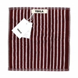 Tekla Hand Towel, Nordic Tekla Handkerchief, Stripes Core Collection, 12×12 inches, Towel Handkerchief, Brand, Women's and Men's Gift, Cute, for Dad, Birthday Present, Solid, Stripes (RED&ROSE)