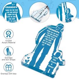 Grandpa Gift from Grandson Christmas Gifts for Granddad, Grandfather Birthday Gifts Idea from Grandson Best Grandpa Ever Gifts to My Grandpa Father's Day Gifts Acrylic Plaque Sign