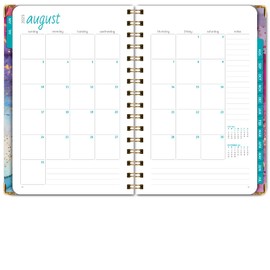 HARDCOVER Academic Year 2025-2026 Planner: (June 2025 Through July 2026) 5.5"x8" Daily Weekly Monthly Planner Yearly Agenda. Bookmark, Pocket Folder and Sticky Note Set (Rainbow Gold Marble)