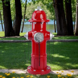 Noegrus Realistic Resin Fire Hydrant Statue for Potty Training Dogs - Dog Fire Hydrant Pee Post, Weather-Resistant Garden Decor,Outdoor Garden & Lawn Ornament (Only Suitable for Small Dogs;13.1In)