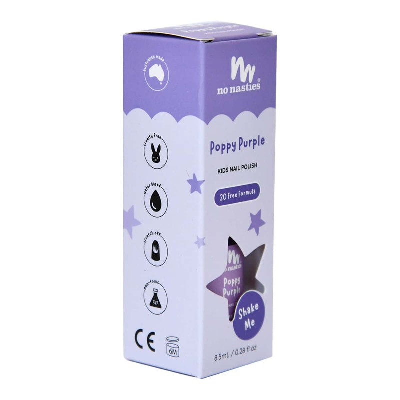 No Nasties Kids Water-Based Nail Polish - Purple, 8.5ml