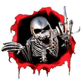 2 Pcs 5.5 x 6 inch Reflective Skull Stickers, Skeletons Decals for Car Trucks Motorcycle