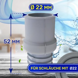 Washing Machine Drain Hose Adapter Diameter 22 mm for Washing Machine and Dishwasher Drain Hose Diameter 22 mm MONTERAL