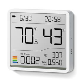 MASHI Digital Hygrometer Indoor Thermometer Humidity Meter Room Thermometer with 1s Fast Refresh Accurate Temperature Humidity Monitor forCO2, TVOC, Formaldehyde, Home, Bedroom, Baby Room, Office